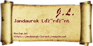 Jandaurek Lóránt névjegykártya