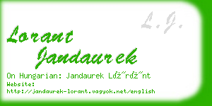 lorant jandaurek business card